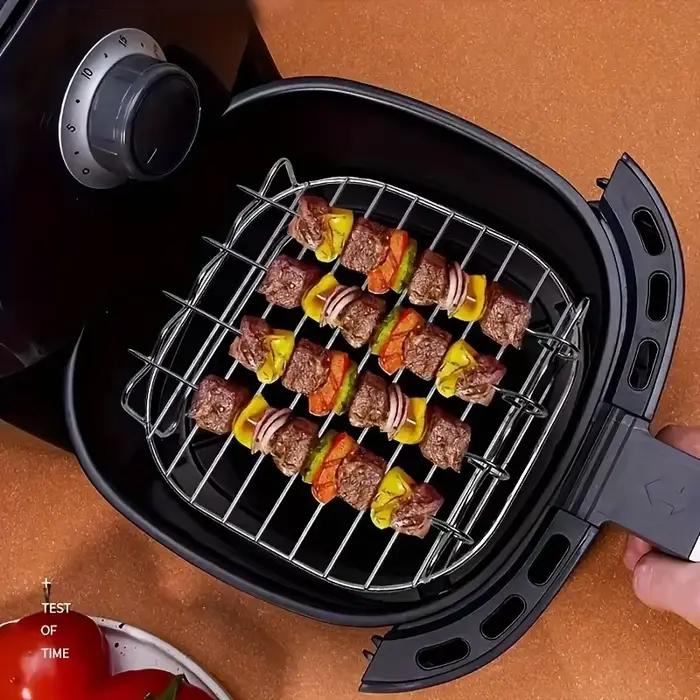 1 jeu de gril carré pour friteuse à Air en acier inoxydable