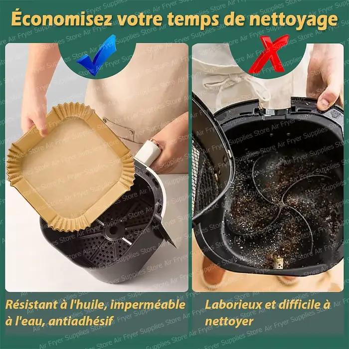 Papier de cuisson carré pour friteuse à Air