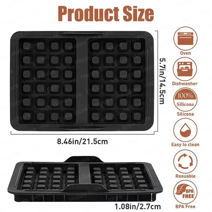 Moules de cuisson de gaufres en Silicone pour friteuse à Air et brosses à huile pour Ninja AF451 AF400 AF500 double