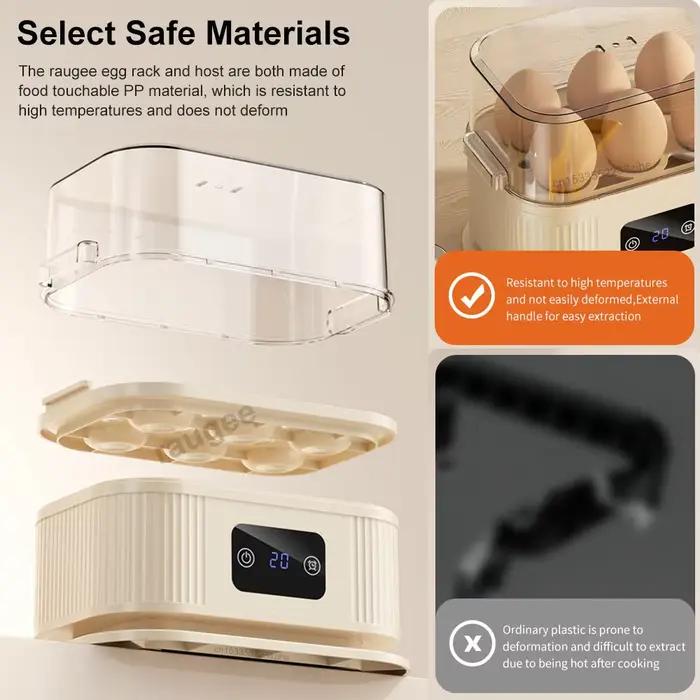 Cuiseur à œufs électrique mini avec minuterie et arrêt automatique, machine à faire cuire les œufs pour le petit-déjeuner, capacité 6 œufs