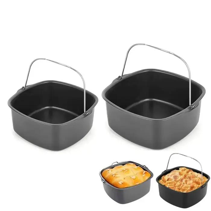 Panier de friteuse à Air carré en acier antiadhésif