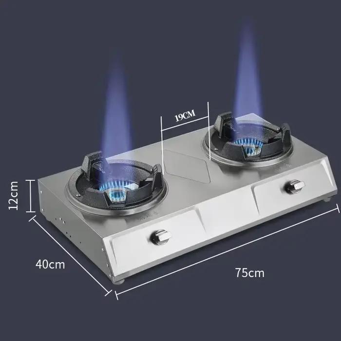 Cuisinière à gaz en acier inoxydable à brûleur simple ou double haute pression GPL pour la cuisine commerciale et domestique - LYH