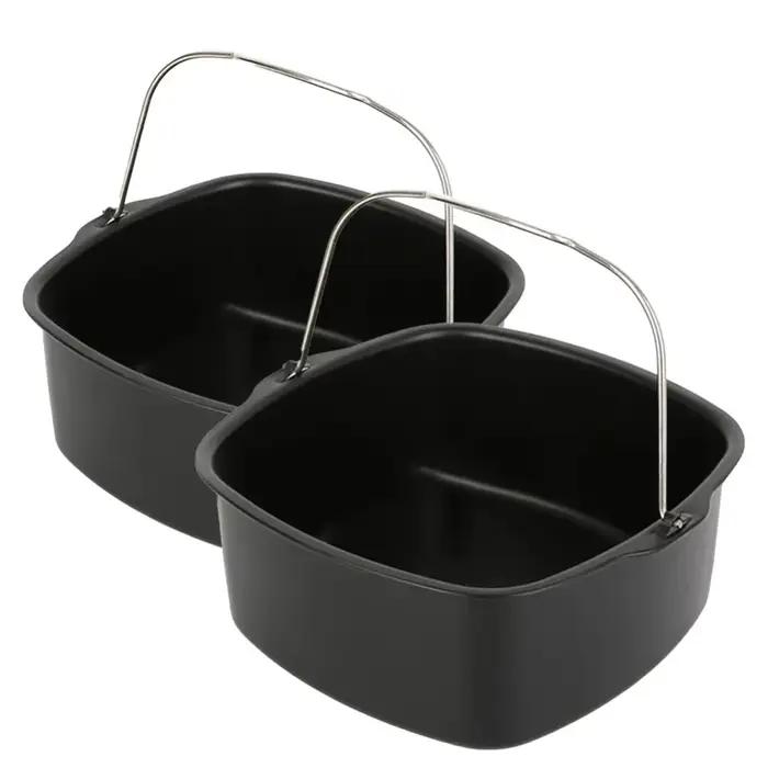 Plateau et panier de cuisson antiadhésifs pour friteuse à air moule à gâteaux multi-usage pour chips pizza et desserts occasionnels et quotidiens