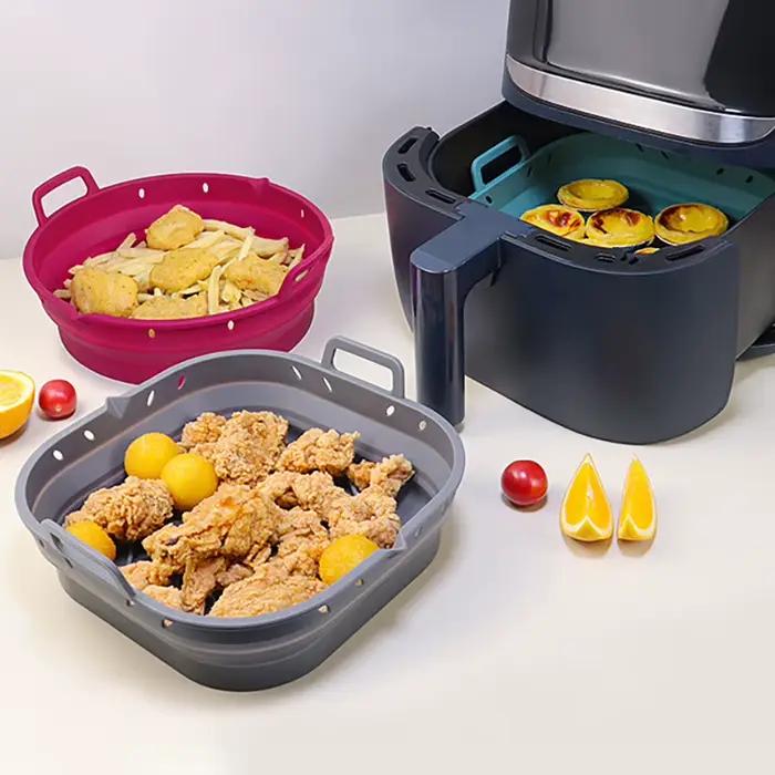 Doublures carrées de friteuse à Air en Silicone réutilisables panier facile à nettoyer pour friteuses à Air de 5.8 à 8 Qt écoresponsables occassions quotidiennes et évènements familiaux