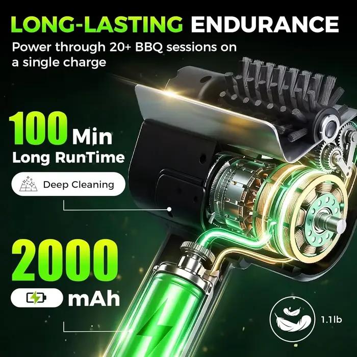 Brosse de nettoyage électrique portable pour barbecue