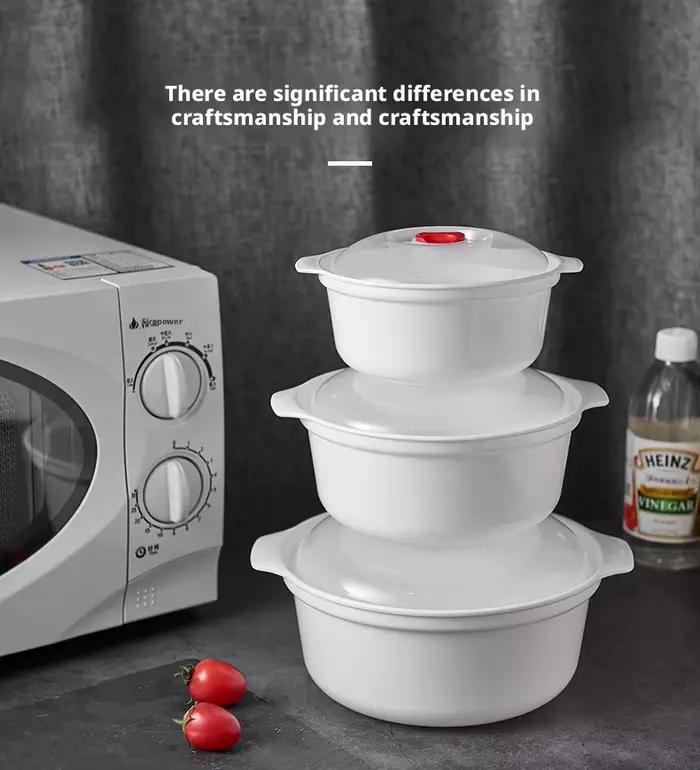 Boîte spéciale pour micro-ondes, pot chauffant pour soupe, riz et pains vapeur chauds avec couvercle, outil de cuisine écologique de qualité alimentaire