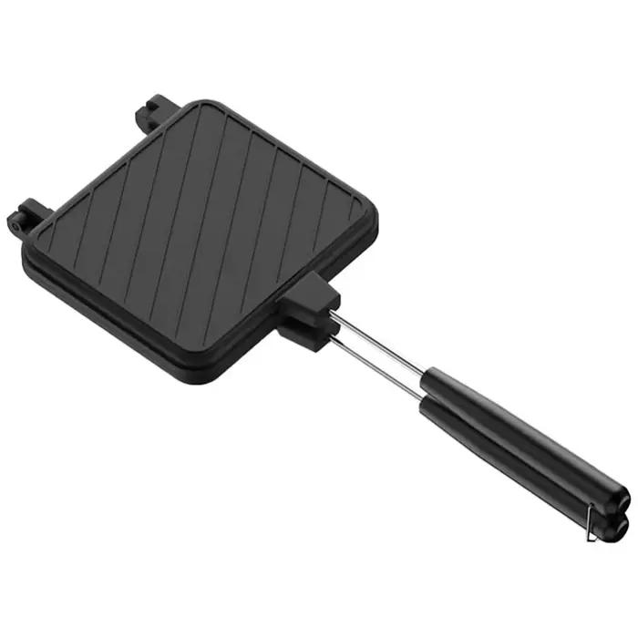 Moule à Sandwich Double Face Résistant aux Hautes Températures Polyvalent pour Petit Déjeuner Crêpes Omelettes Barbecue Camping