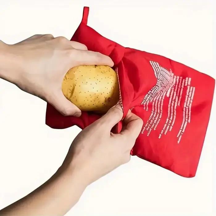 Sac de cuiseur de pommes de terre réutilisable pour micro-ondes en plastique PP lavable en machine pour préparation facile et durable des légumes à cuire au four pour diverses occasions