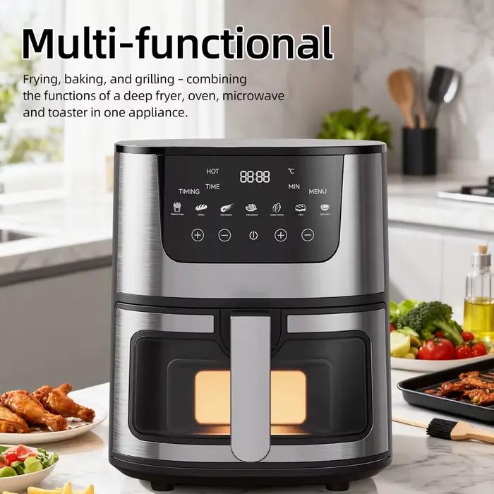 Friteuse à air visuelle DIVEDEER 4L pour la maison - Grande capacité
