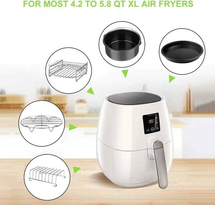 Ensemble d'accessoires pour friteuse à air – 12 pièces compatibles avec les friteuses à air 4
