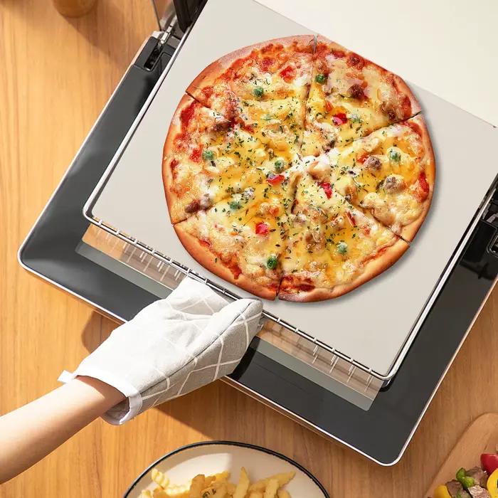 Pierre à Pizza Carrée Cordierite 30,5x30,5cm Pour Pizzas, Pain, Biscuits et Tartes Occasions Familiales et Réceptions