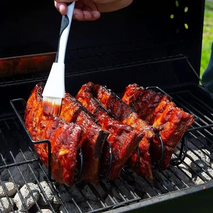 Supports à steak pour barbecue antiadhésifs en acier au carbone pour côtes de viande d'agneau et autres grillades occassions spéciales pique-nique famille amis