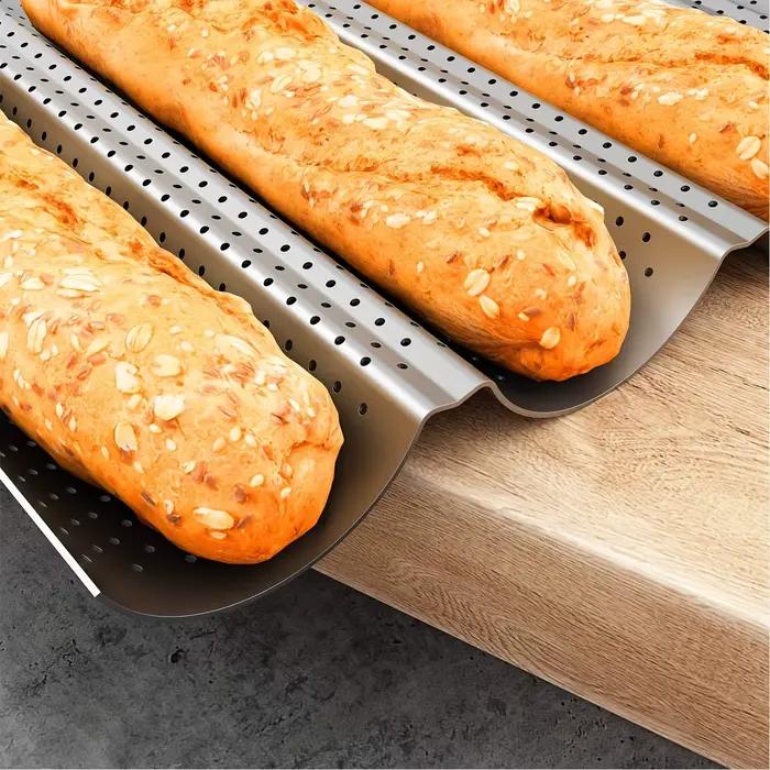 Poêle à Baguette perforée antiadhésive pour pain français