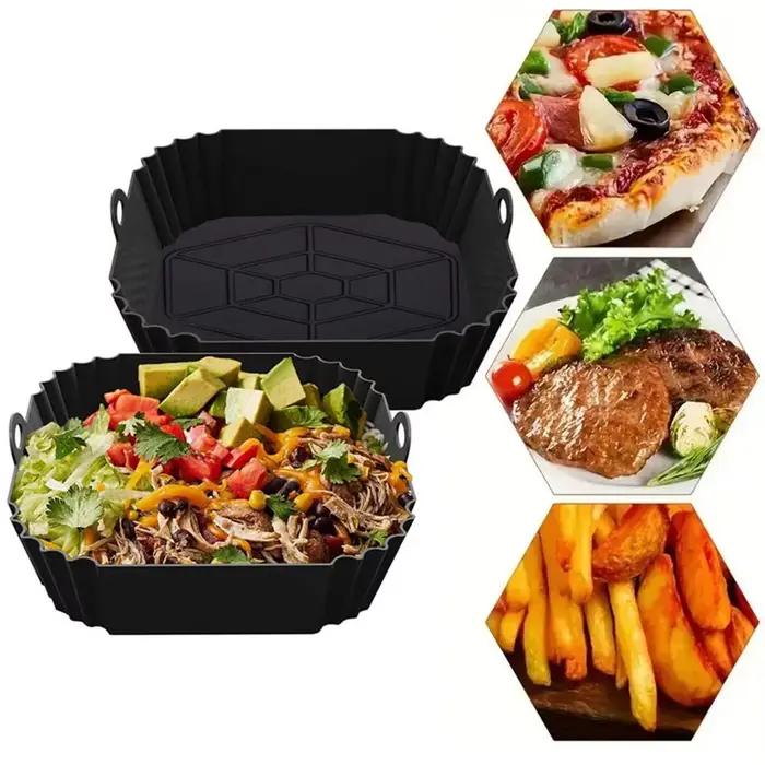 Doublures carrées réutilisables en silicone pour friteuse à air