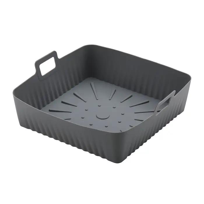 Doublures de friteuse à Air en Silicone XXL 9 pouces pour Cosori/Ninja 6-8QT Plateau de cuisson carré réutilisable sans huile et lavable au lave-vaisselle pour cuisson saine et pratique