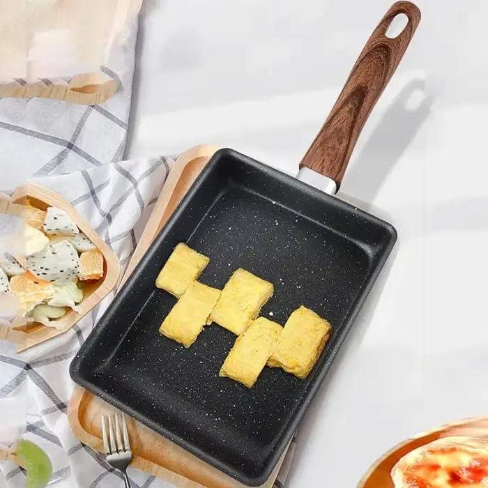 Poêle à Omelette antiadhésive Tamagoyaki Wok poêle à œufs japonaise poêle rectangulaire Tamago petite poêle à œufs avec outils de cuisine