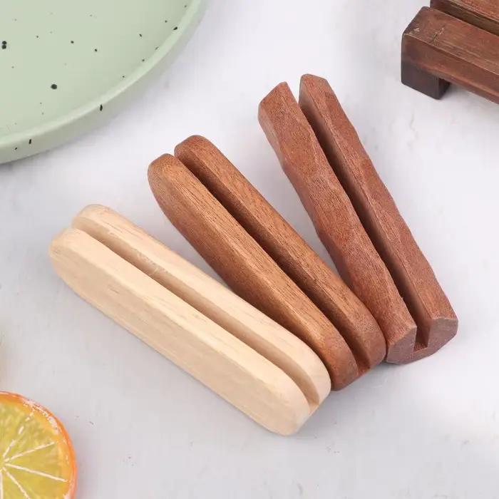 Ensemble de 2 poêles à griller avec poignée Sapele isolée anti-brûlure pour le saut et la préparation de la sauce
