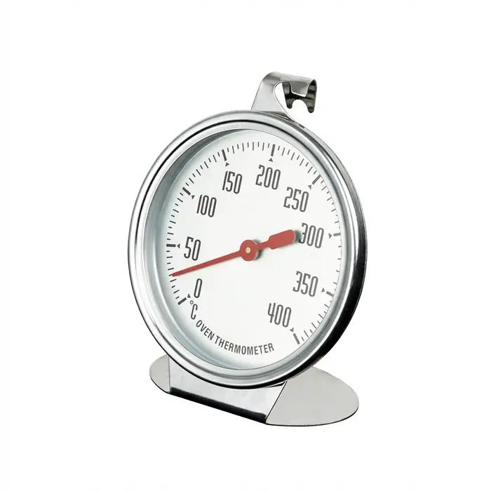 Thermomètre de four en acier inoxydable 0-400 ° Grand cadran - À accrocher ou à poser pour la mesure de la température