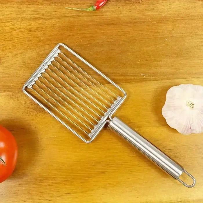 Trancheuse de tomates en acier inoxydable – machine manuelle de découpe de légumes et de fruits