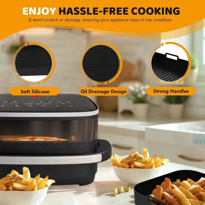 Moule en Silicone pour Friteuse à Air Moulinex Easy Fry XL Plateau Facile à Nettoyer Pour Gratins et Légumes Occasions Spéciales Cuisine Écologique