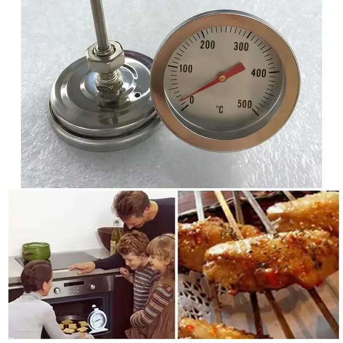 Thermomètre de four acier inoxydable 0-500°C thermomètres de cuisine pour barbecues et fours haute température occasionnels grands amateurs de cuisson
