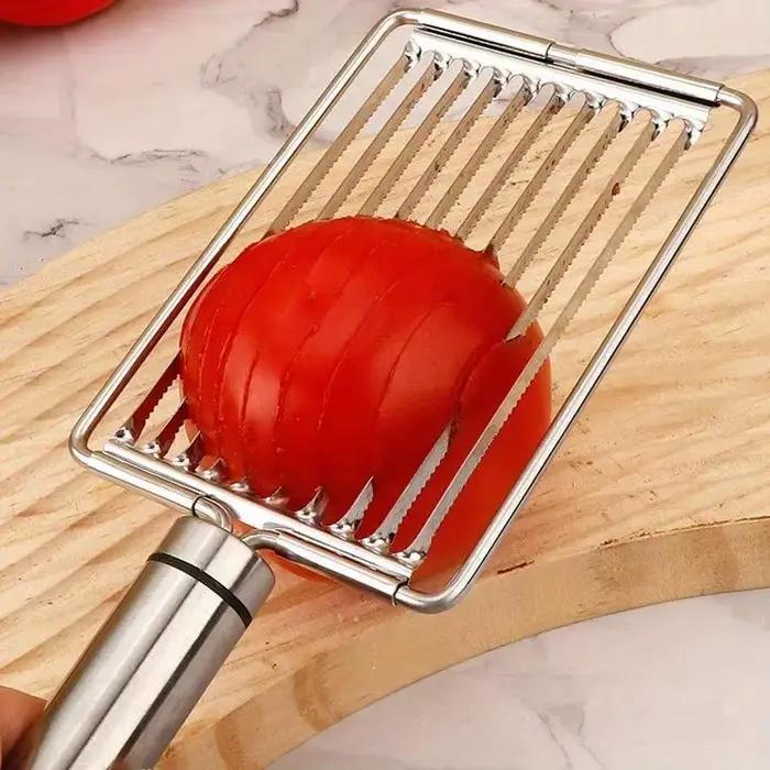 Nouvelle trancheuse à tomates en acier inoxydable - Machine manuelle de découpe de légumes et de fruits