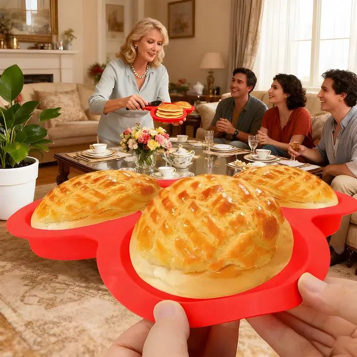 Moule à œufs rond en Silicone à 3 cavités