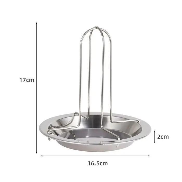 Support de gril à rôtir en acier inoxydable avec bol de récupération, antiadhésif, pour poulet, barbecue, plein air, cuisson saine et uniforme