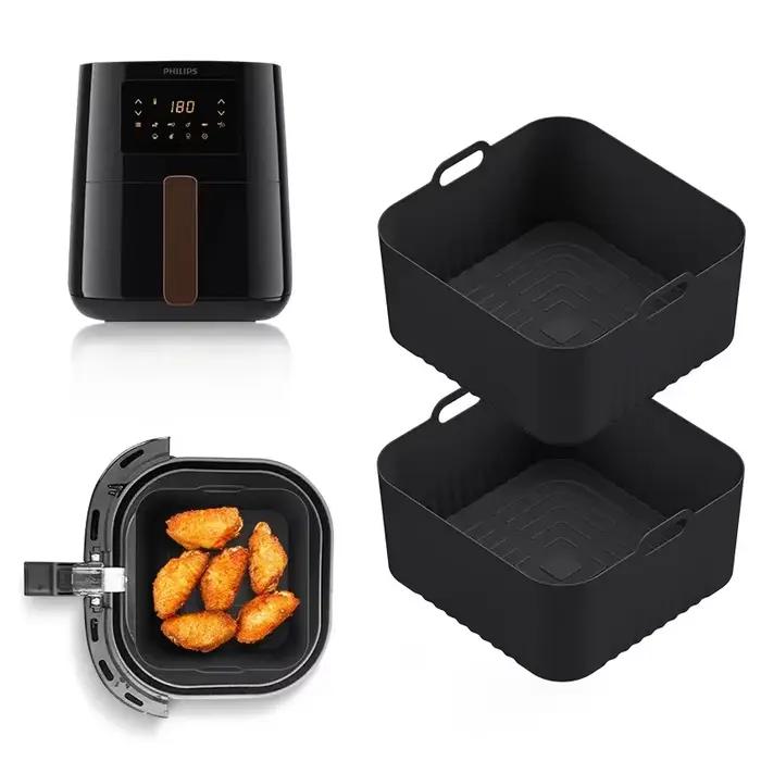 Plateau de cuisson en Silicone pour friteuse à Air 17cm, moule réutilisable, compatibilité, doublure