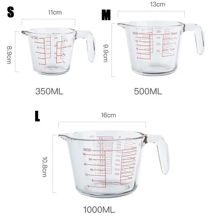 Verre de cuisson standard avec échelle, haute température, tasse à mesurer, outils de cuisine à domi