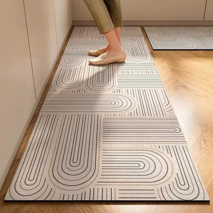 Tapis de sol en boue de diatomite de cuisine douce de style japonais, tapis super antidérapant, supe
