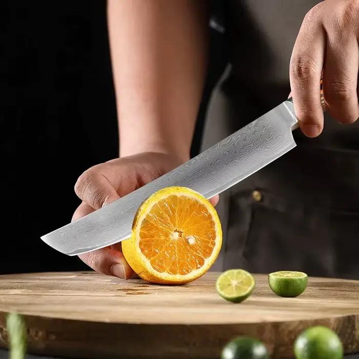 Couteaux de cuisine professionnels, couperet de Chef, manche en bois de viande, couteau japonais en
