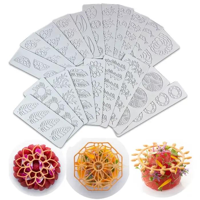 Moule à gâteau en Silicone en dentelle, diverses feuilles, fleur géométrique, outil de décoration de