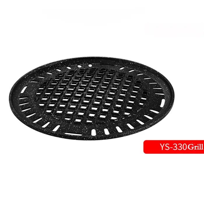 Viande coréenne Triple plaque charbon de bois Barbecue gril ruche circulaire revêtement antiadhésif