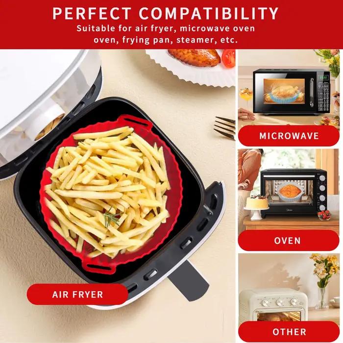Doublures en Silicone pour friteuse à Air, Pot en Silicone réutilisable, sans danger pour les alimen