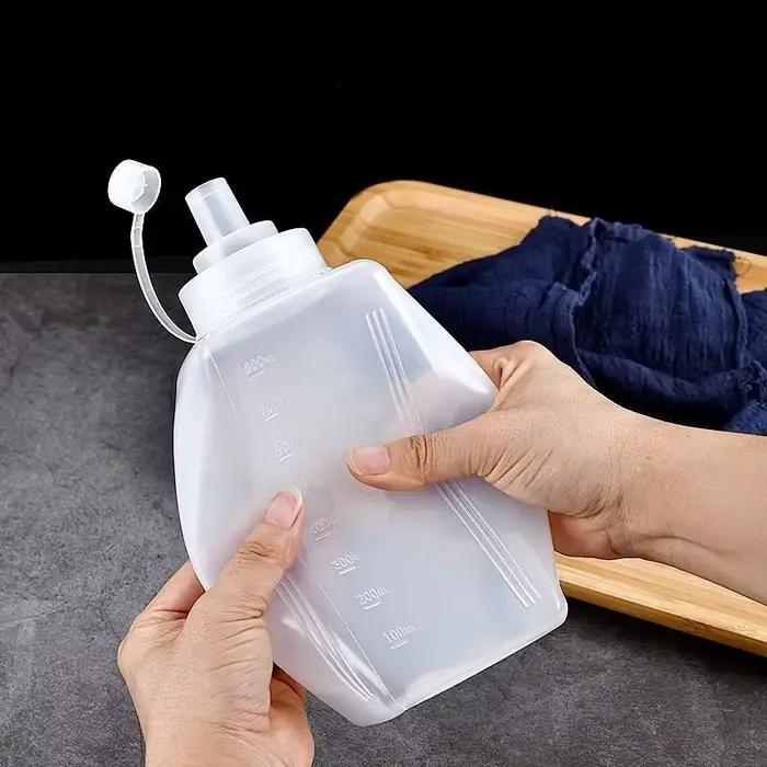 Bouteille à condiments à presser de 450 à 1000ml, avec couvercle, bouteille à presser en plastique,