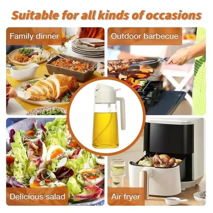 Bouteille distributrice d'huile d'olive 16oz pour la cuisine, distributeur d'huile d'olive et pulvér