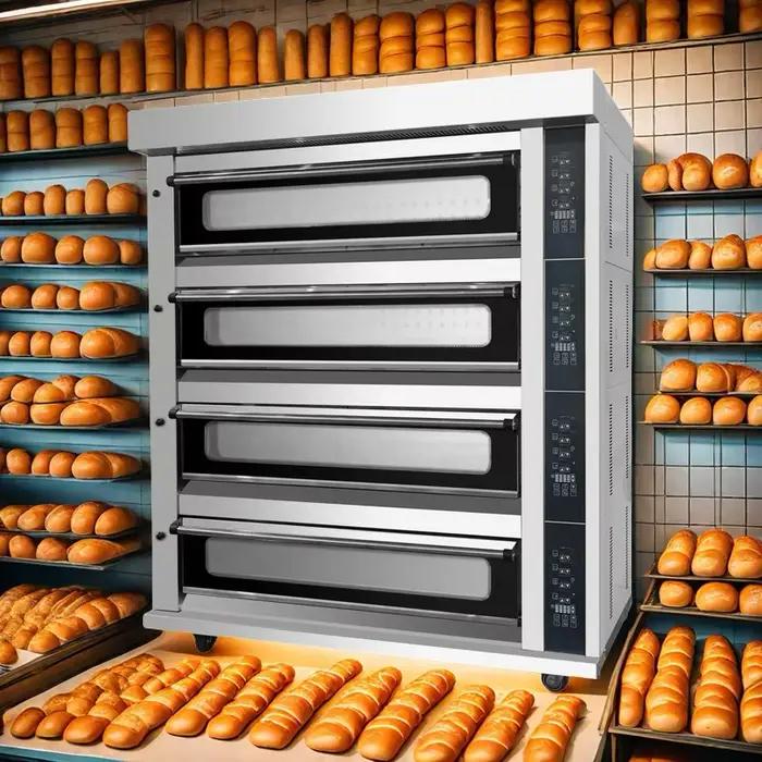 Four de cuisson Commercial personnalisé pour Pizza, pain, gâteaux, 3 ponts, 6 plateaux, four à gaz p