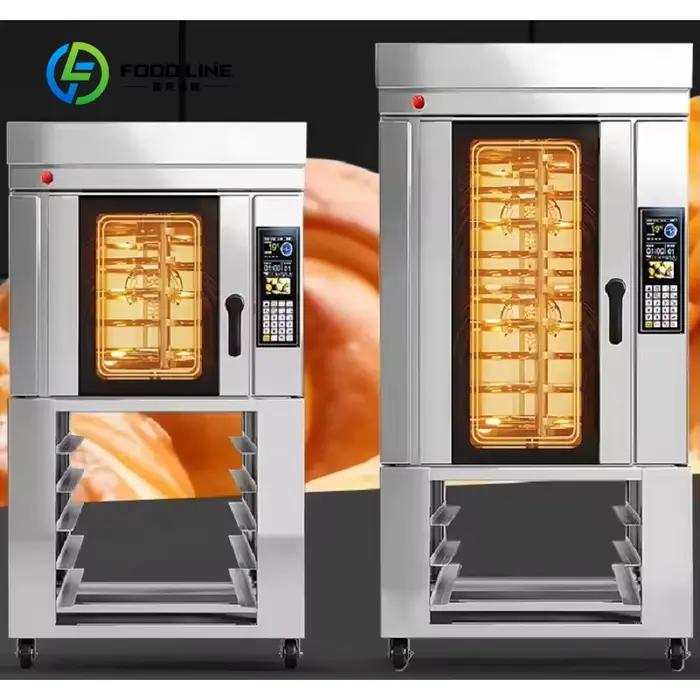 Four rotatif industriel personnalisé en acier inoxydable, 5 à 10 plateaux, pour la cuisson des crois