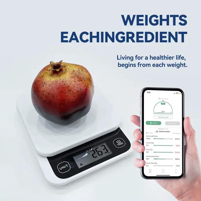 Balance de cuisine intelligente 5kg/0.1g/1g, balance de nutrition, balance de calories alimentaires