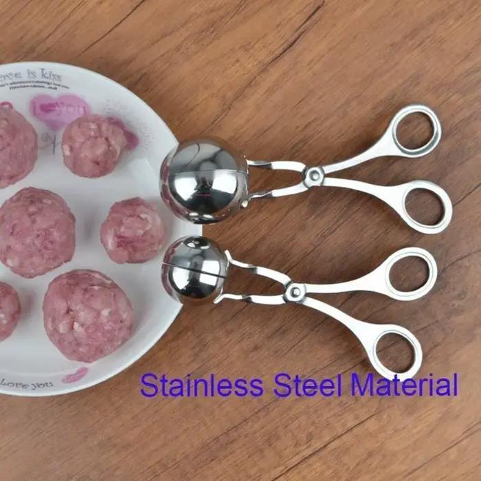 Outil de fabrication de boulettes de riz en acier inoxydable, clip rond, cuillère en forme de boulet