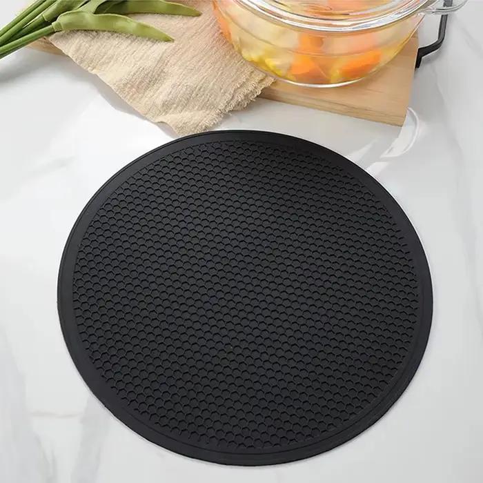 Dessous de verre en silicone pour grands polymères, napperon en accent d'abeille, porte-pot, table,