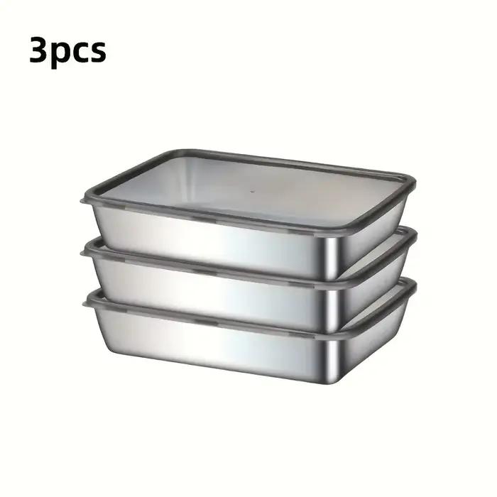 Plateaux de cuisson professionnels en acier inoxydable! 3 pièces avec couvercles – Antiadhésif et fa