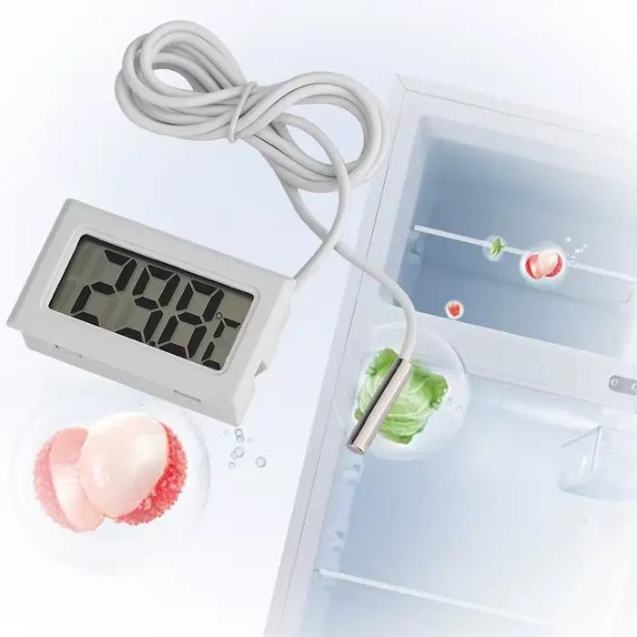Mini thermomètre numérique LCD avec sonde étanche, capteur de température pratique pour intérieur et