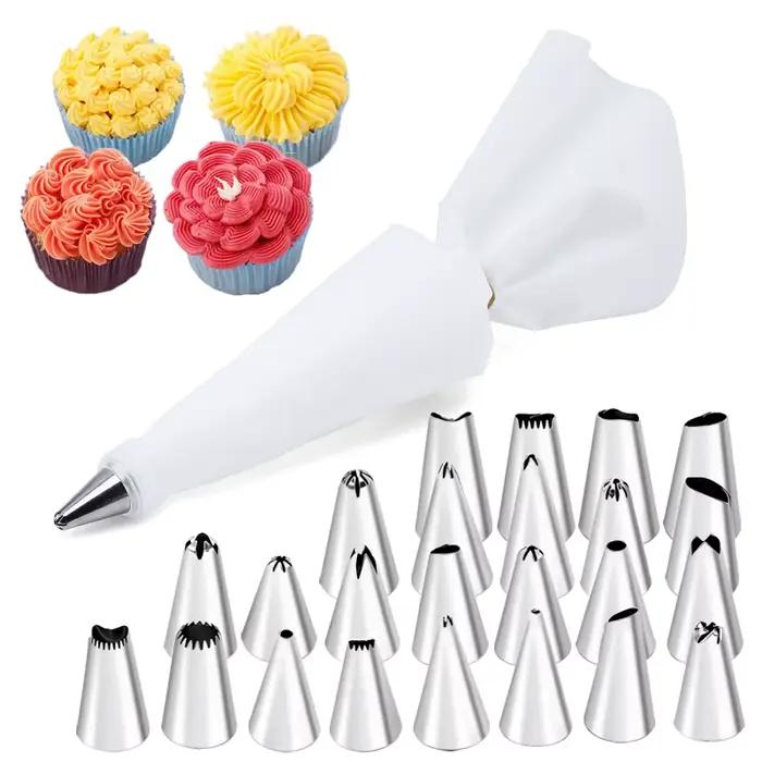 Ensemble de sacs à pâtisserie et buse à gâteau en acier inoxydable, accessoires de cuisine pour la d