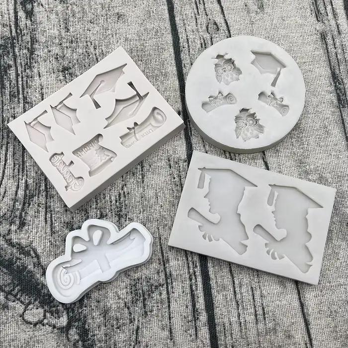 Moule en Silicone pour remise de diplôme, Sugarcraft, Cupcake au chocolat, cuisson, Fondant, outils