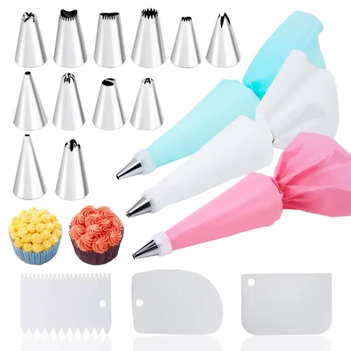 Ensemble de sacs à pâtisserie et buse à gâteau en acier inoxydable, accessoires de cuisine pour la d