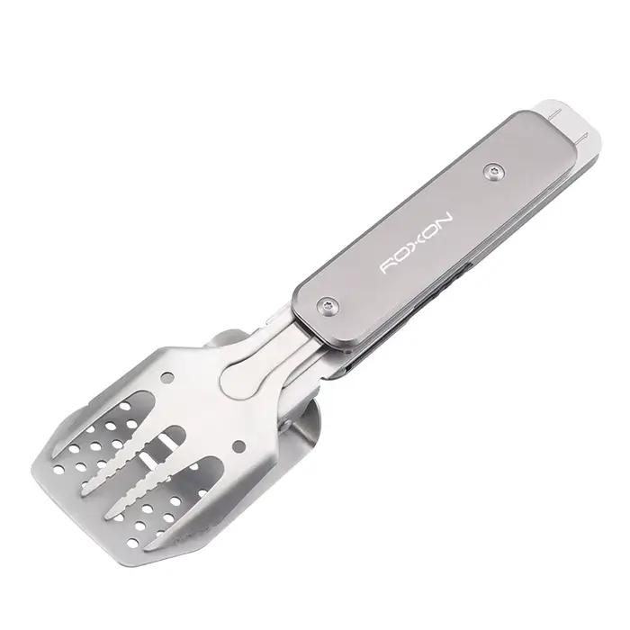 Roxon – Mini ensemble d'outils de Barbecue 4 en 1, avec spatule, fourchette, pinces, ouvre-bouteille
