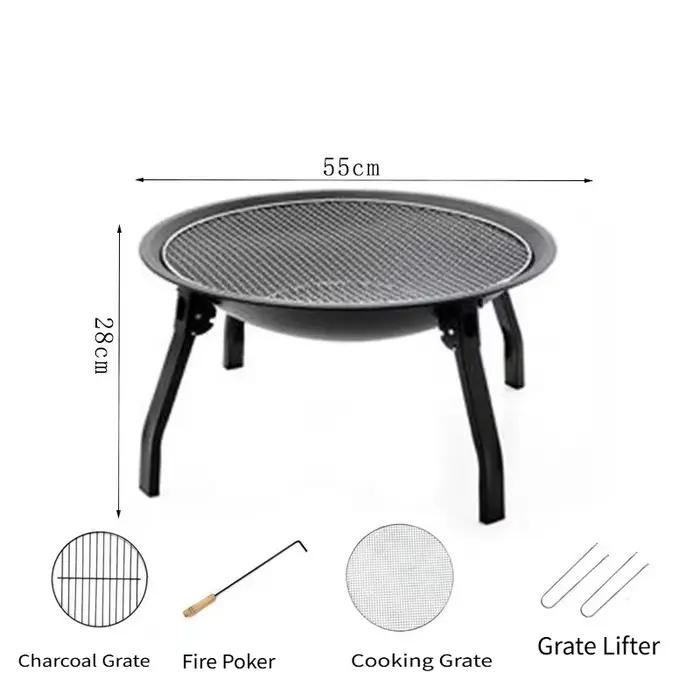 Grill de Barbecue au charbon de bois Portable, Compact, cuisson en plein air, sans fumée, pour Campi