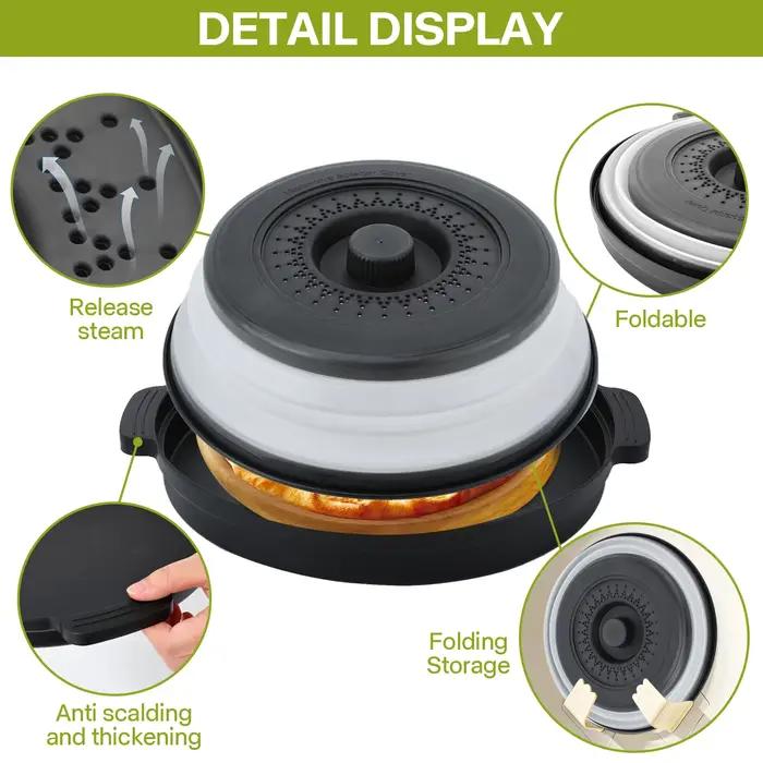 Couvercle anti-éclaboussures pour micro-ondes, pliable, multifonction, protection pliable, Gadget de